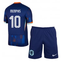 Maglie da calcio Olanda Memphis Depay #10 Seconda Maglia Bambino Europei 2024 Manica Corta (+ Pantaloni corti)